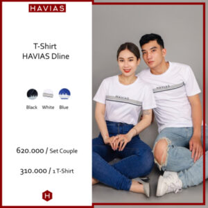 Set Áo Thun Nam Nữ Cặp Đôi Cotton DLINE HAVIAS nam nữ trắng 7Mart.vn