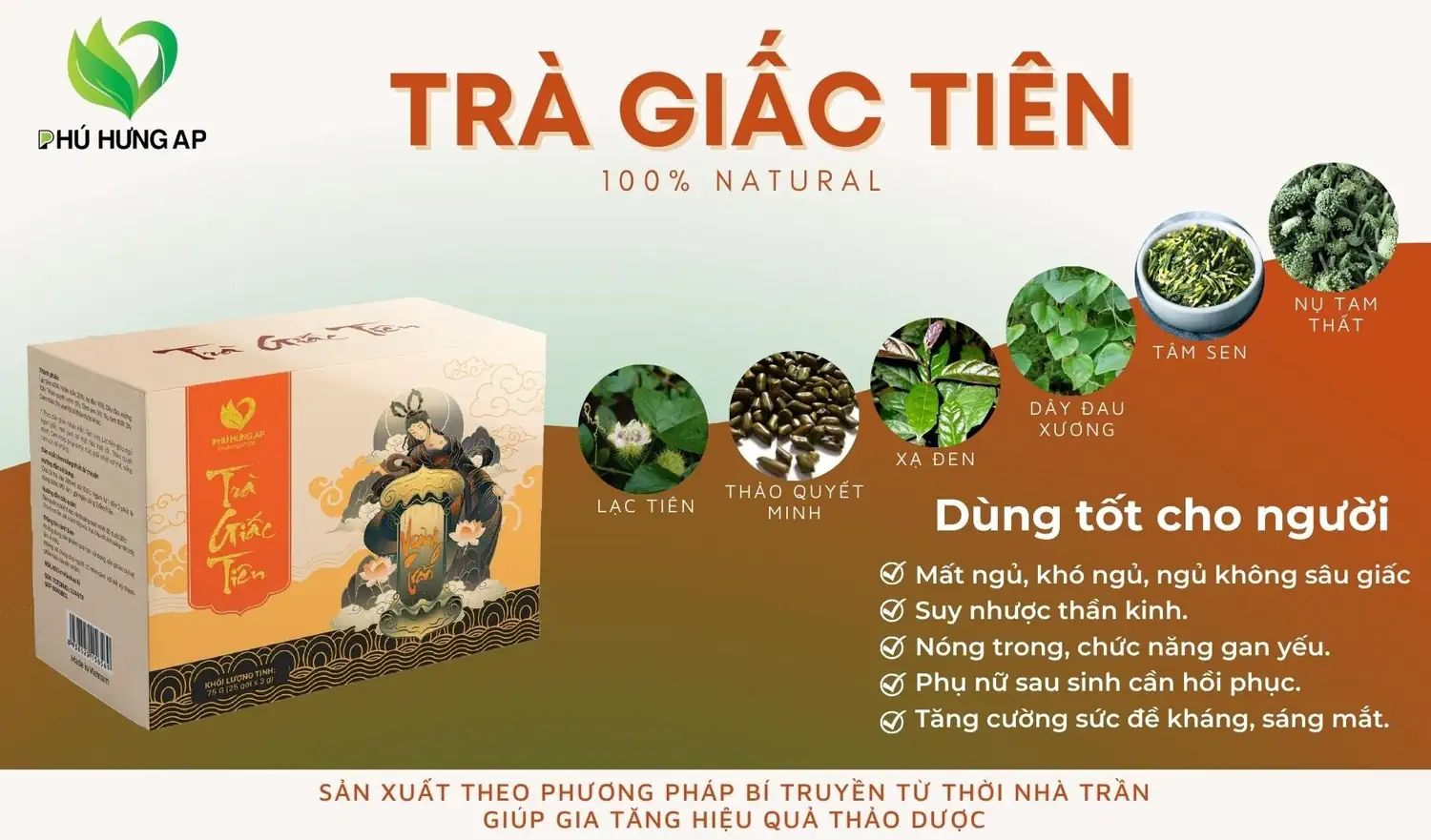 Thành phần và Công dụng Trà Giấc Tiên chính hãng giá tốt (Phú Hưng AP) - 7mart.vn