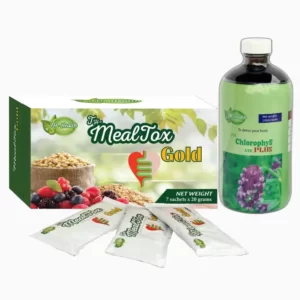 Combo mini thải độc giảm cân TH Health (1 chai diệp lục, 7 gói Mealtox) chính hãng giá tốt - 7Mart.vn