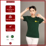 Áo thun LOG HAVIAS Cotton nữ xanh lá cây - 7Mart.vn