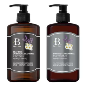 Bộ chăm sóc cơ thể Lavender & Chamomile chính hãng giá tốt - Cấp ẩm thư giãn và làm dịu Bare for Bare - 7Mart.vn