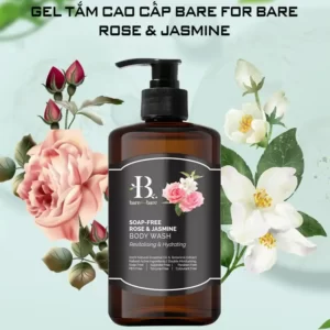 Gel tắm dưỡng ẩm Bare For Bare chính hãng giá tốt - Rose & Jasmine (phục hồi & dưỡng ẩm) - 7Mart.vn