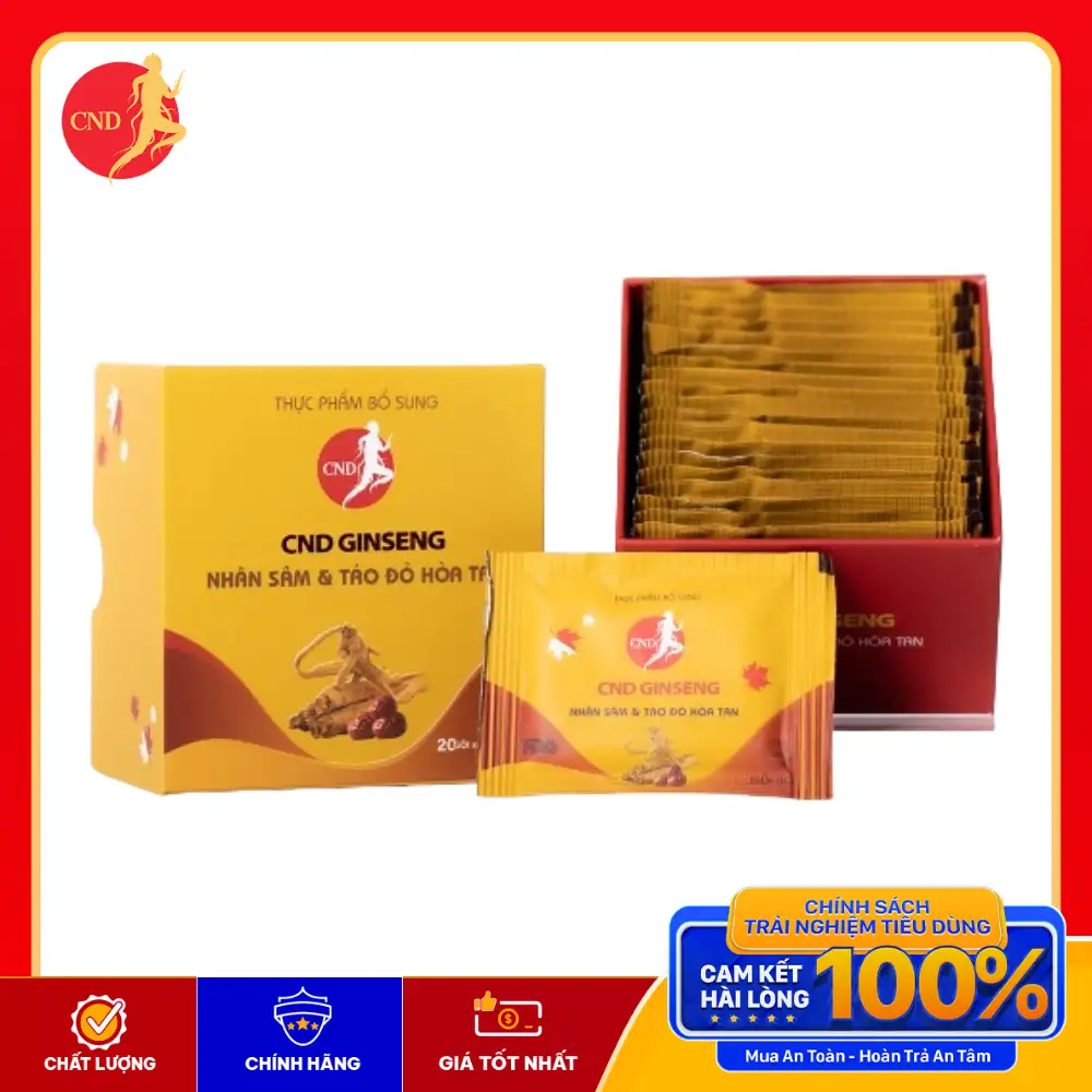 Nhân sâm & táo đỏ hòa tan CND Ginseng 20 gói x 3g