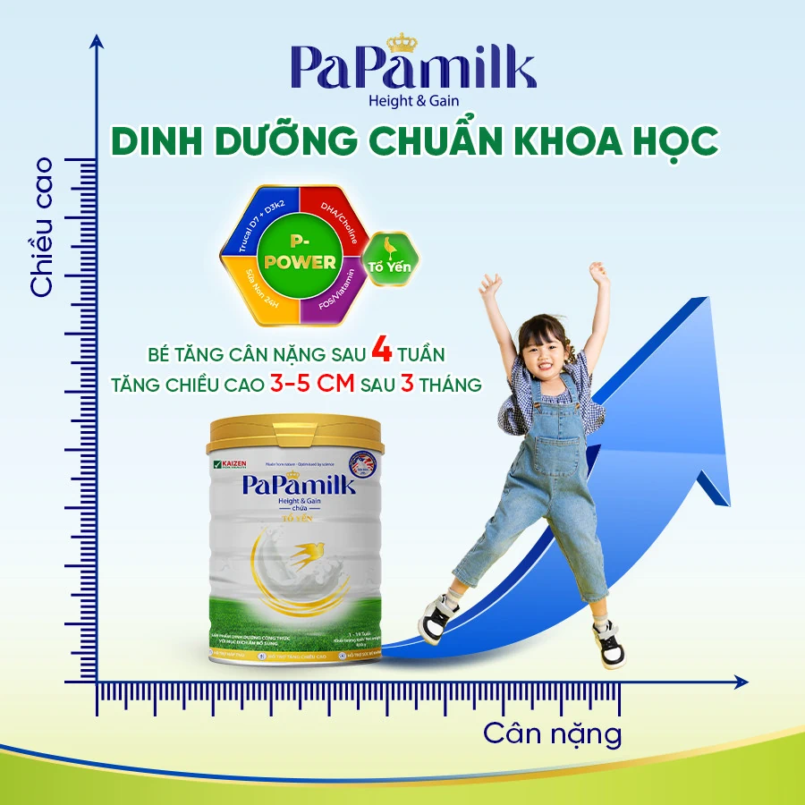 Sữa Non Chứa Tổ Yến Papamilk Height & Gain - Vkaizen - 7mart.vn