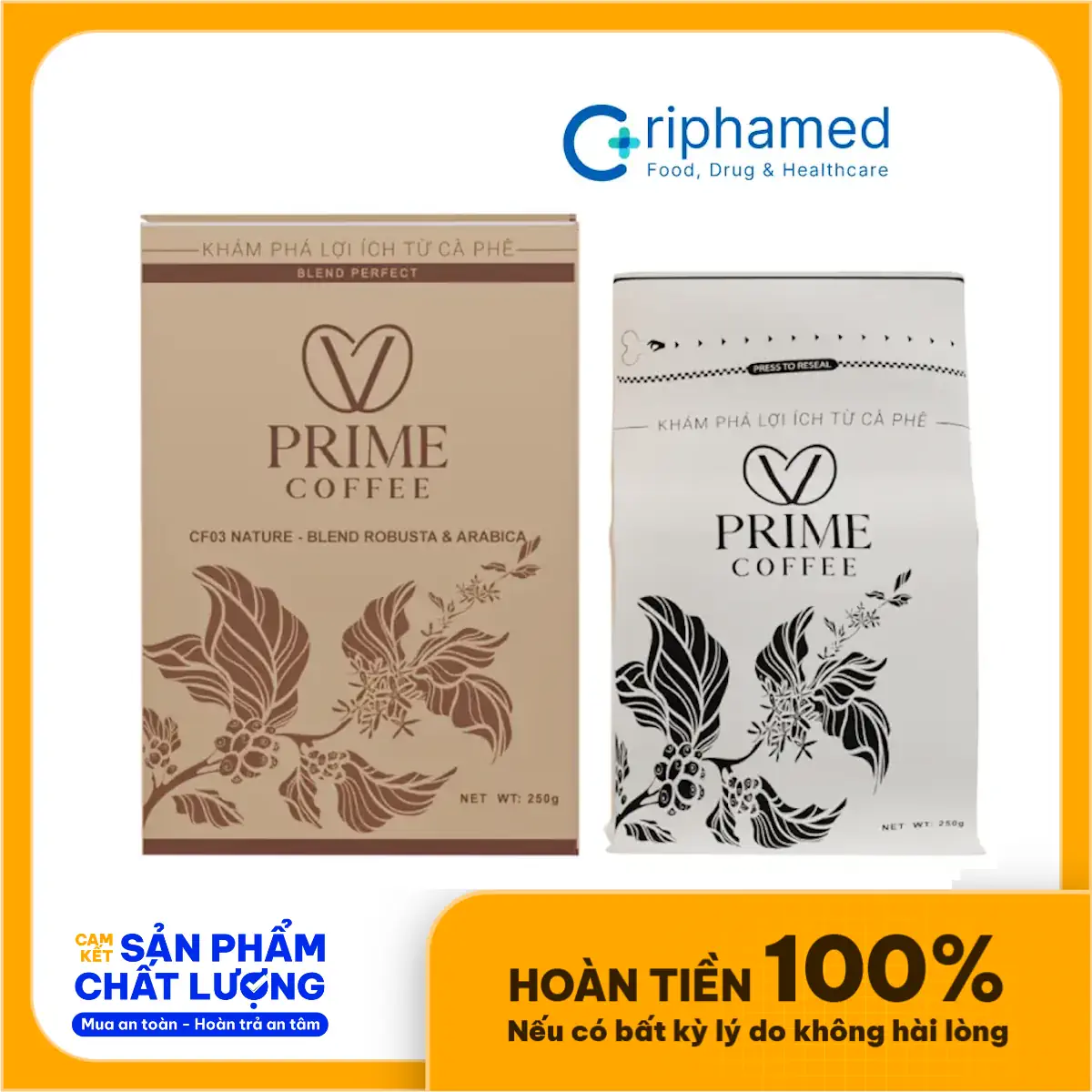V-prime Coffee - Cà Phê Xay Trộn Robusta Và Arabica Cf03 Nature - Droppii Mall