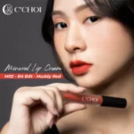 Ảnh Mẫu Son Kem Khoáng C’choi M02 Muddy Red đỏ đất - Mineral Lip Cream - Punar - 7Mart.vn