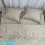 Combo Vỏ Mền Và Vỏ Gối Tencel 60s Mẫu Be Trơn - Tân Phát - 7Mart.vn