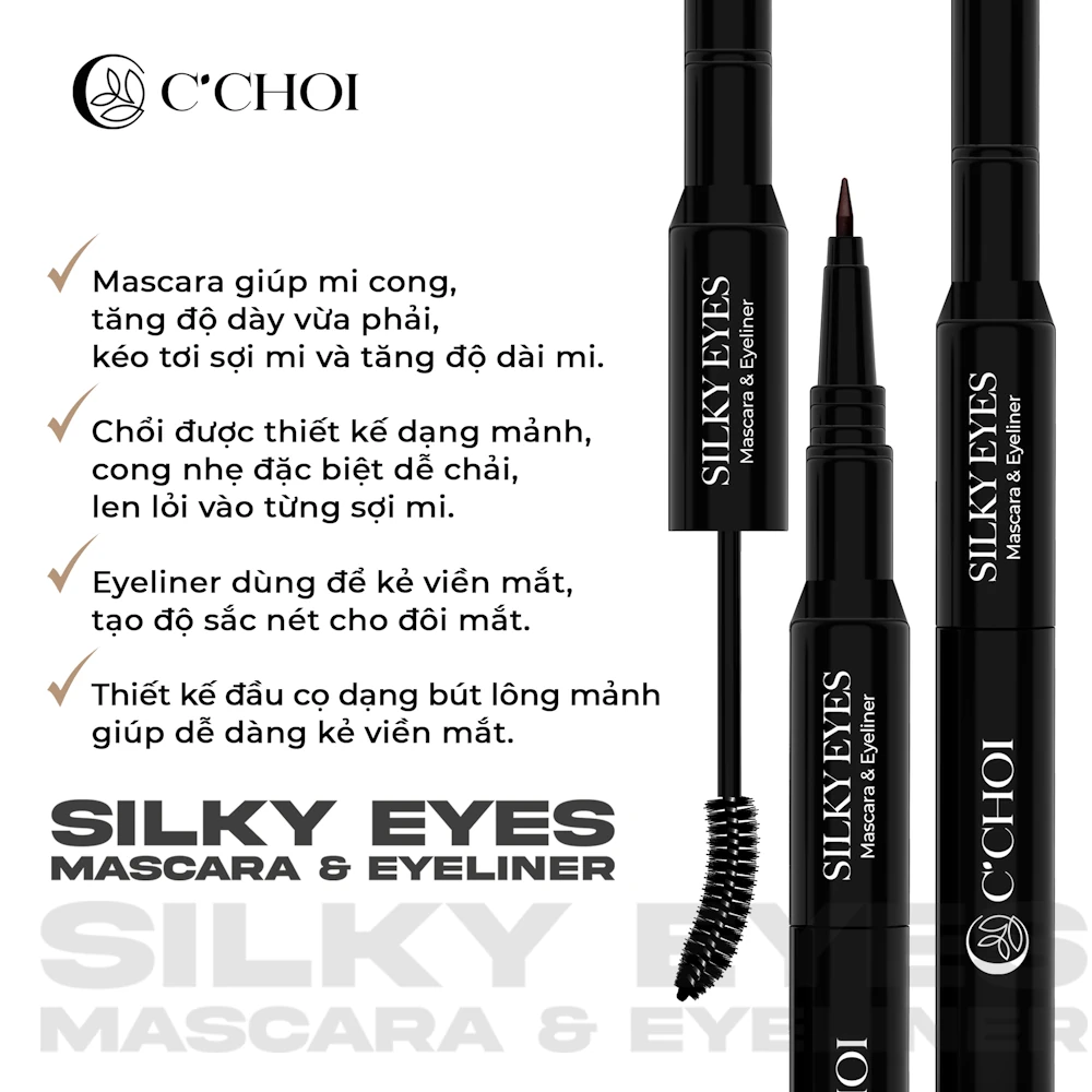 Ưu điểm Gel Chuốt Mi Và Kẻ Mắt C'choi - Silky Eyes - Mascara & Eyeliner - Punar - 7mart.vn