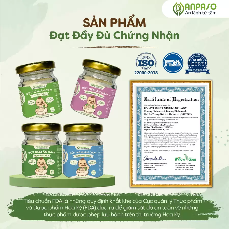 Chứng Nhận Hạt Nêm ăn Dặm Cho Bé Anpaso - Droppii Mall