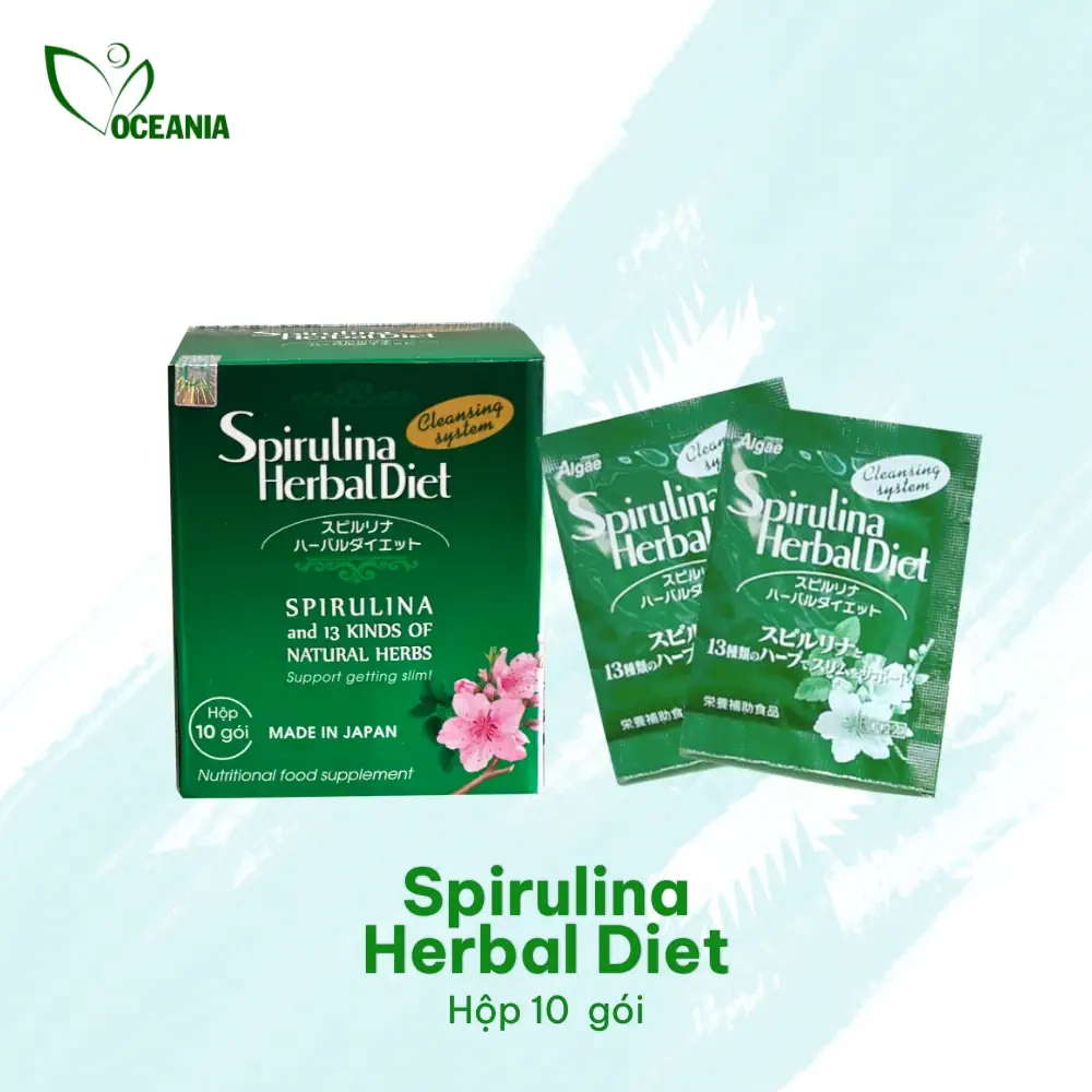 Tảo Spirulina Herbal Diet Hộp 10 Gói - 7Mart.vn