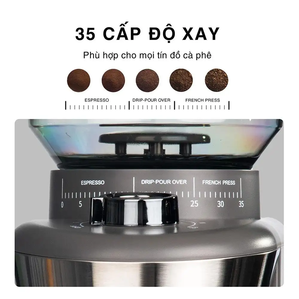 35 Cấp độ Xay Của Máy Xay Cà Phê Hạt Gia đình Kuchen Ku Cg279 - 7mart.vn