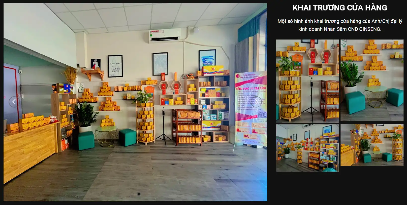 Một số hình ảnh khai trương cửa hàng của AnhChị đại lý kinh doanh Nhân Sâm CND GINSENG.