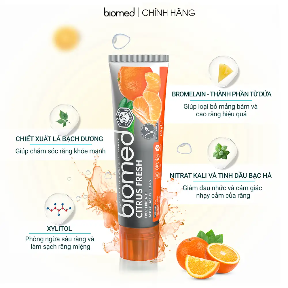 Thành phần Kem đánh răng Biomed Citrus Fresh
