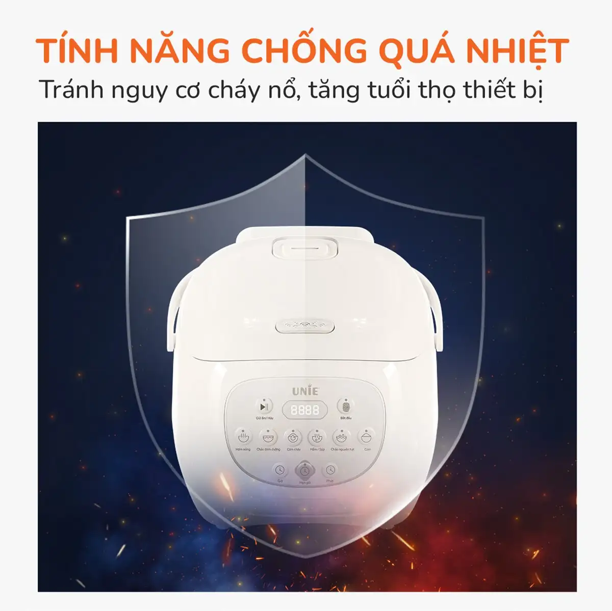 Nồi cơm điện lòng gốm tự nhiên UNIE URC815